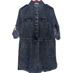 Paintcolors black denim short jumper small